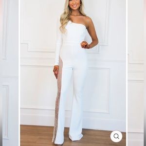 White NashVegas Jumpsuit - Nashville - Bella and Bloom Boutique